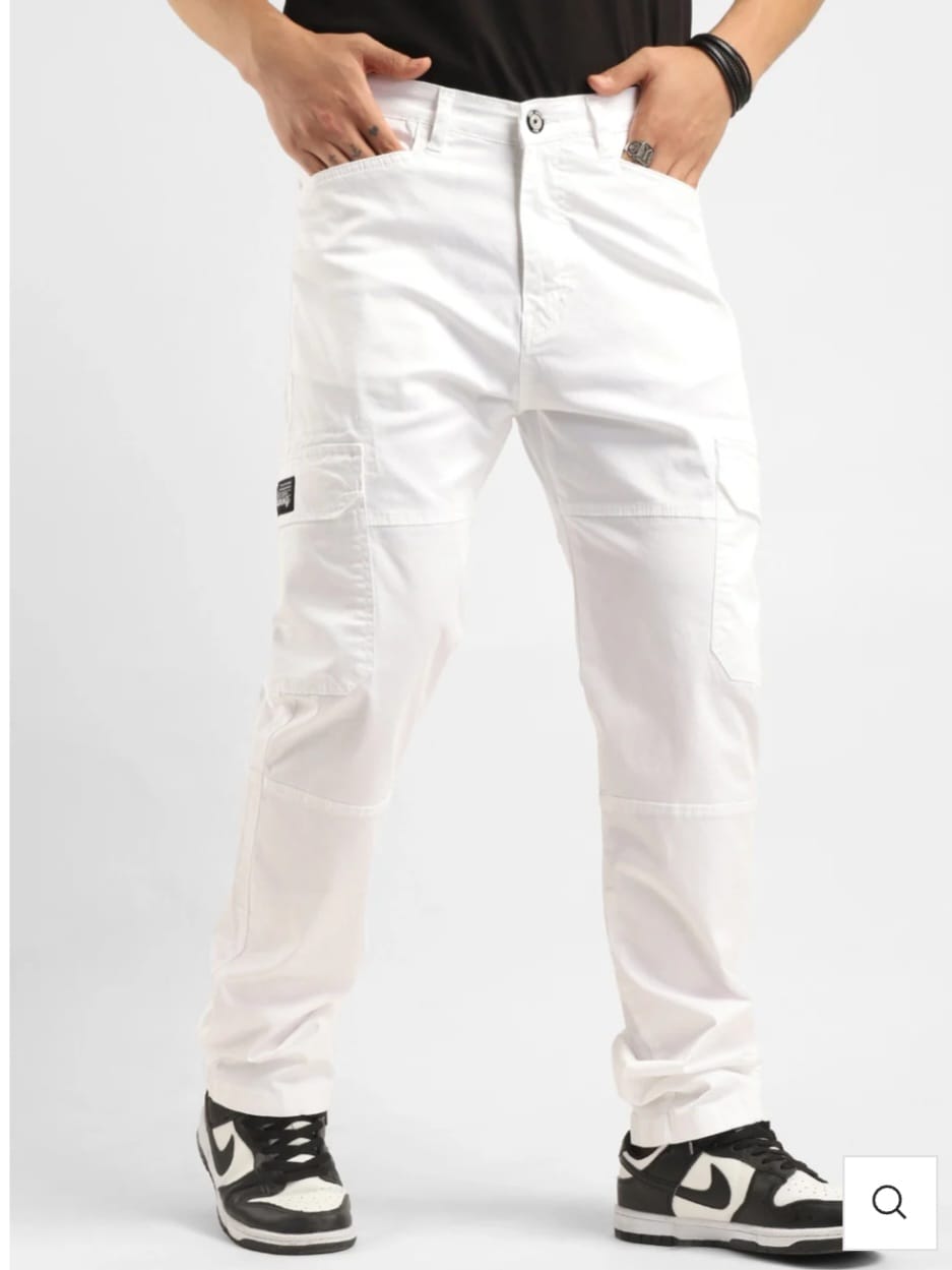 Jack&Jordan white color men denim cargo